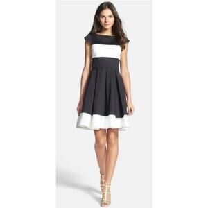Kate Spade New York Adette black white cocktail dress fit and flare 8